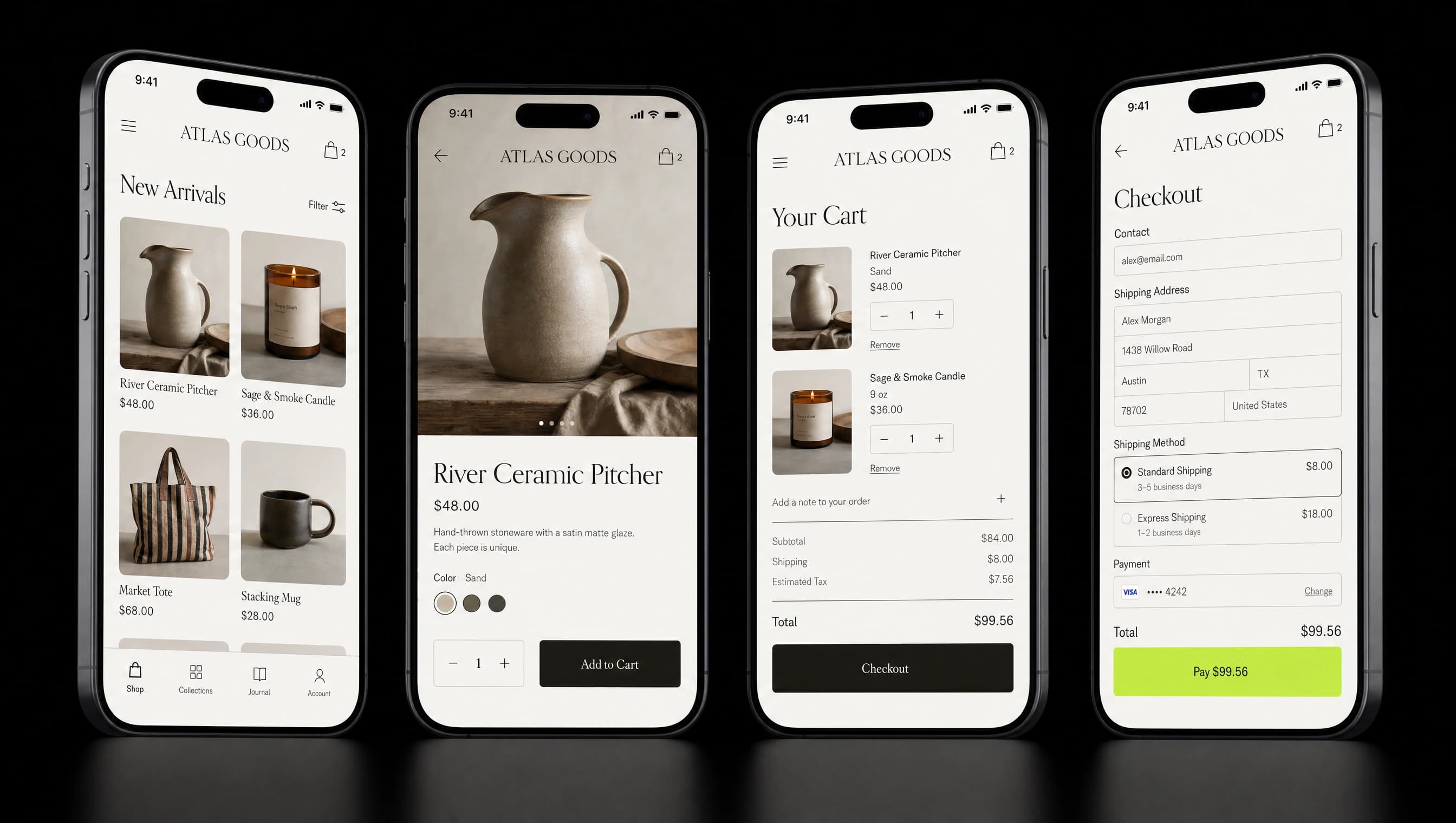 Atlas Goods — Mobile & checkout