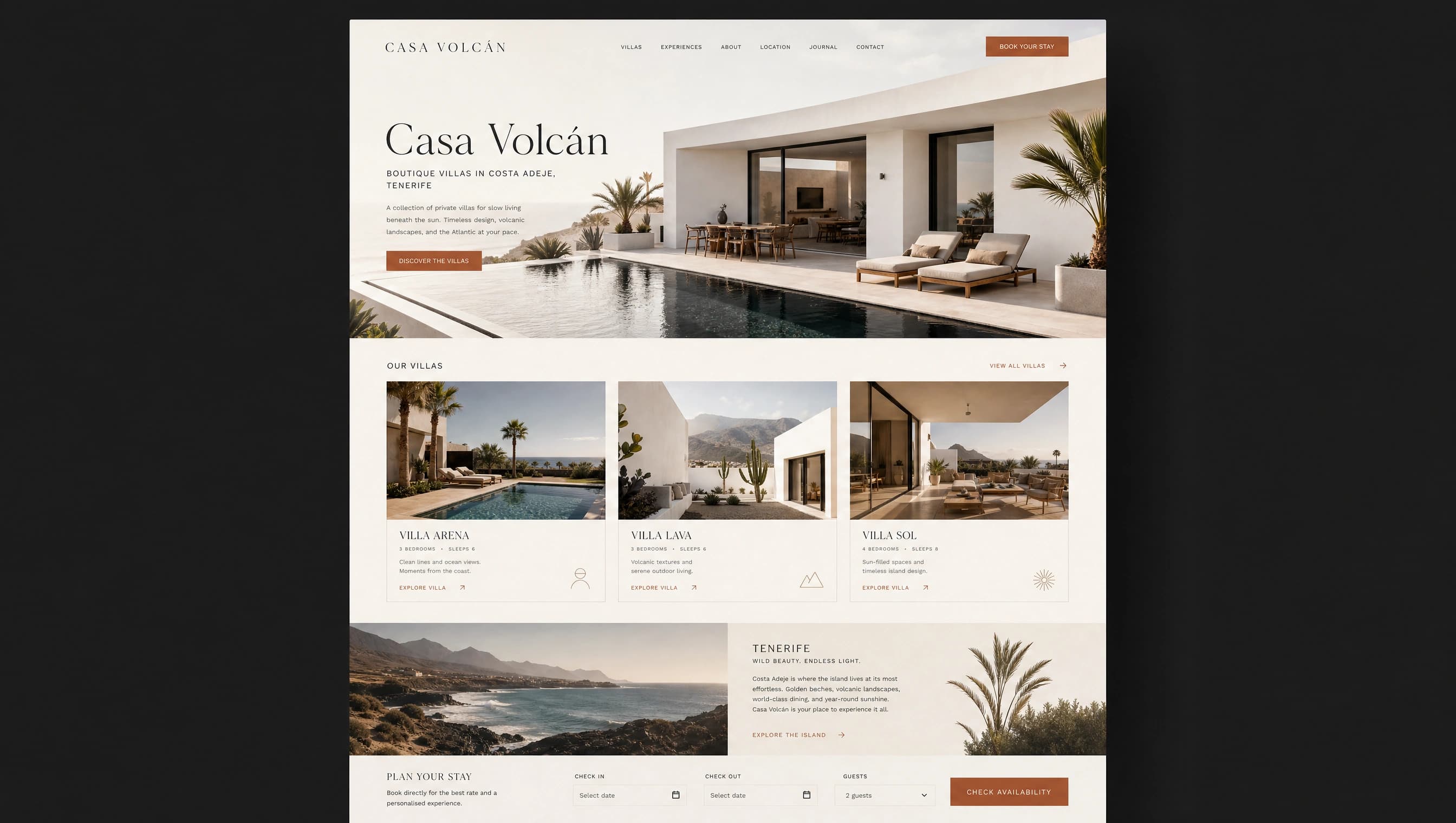 Casa Volcán — The website