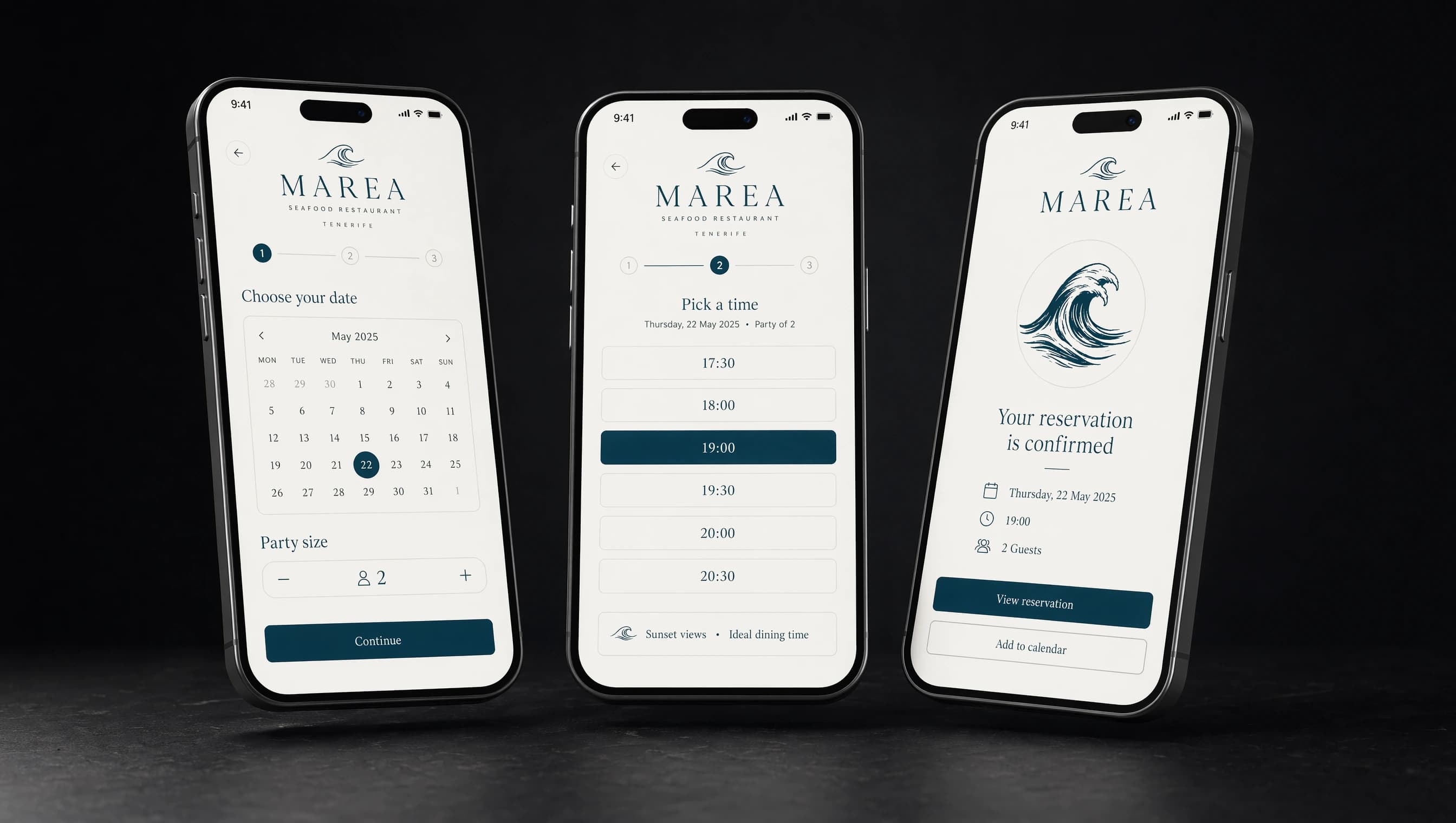 Marea — Booking flow