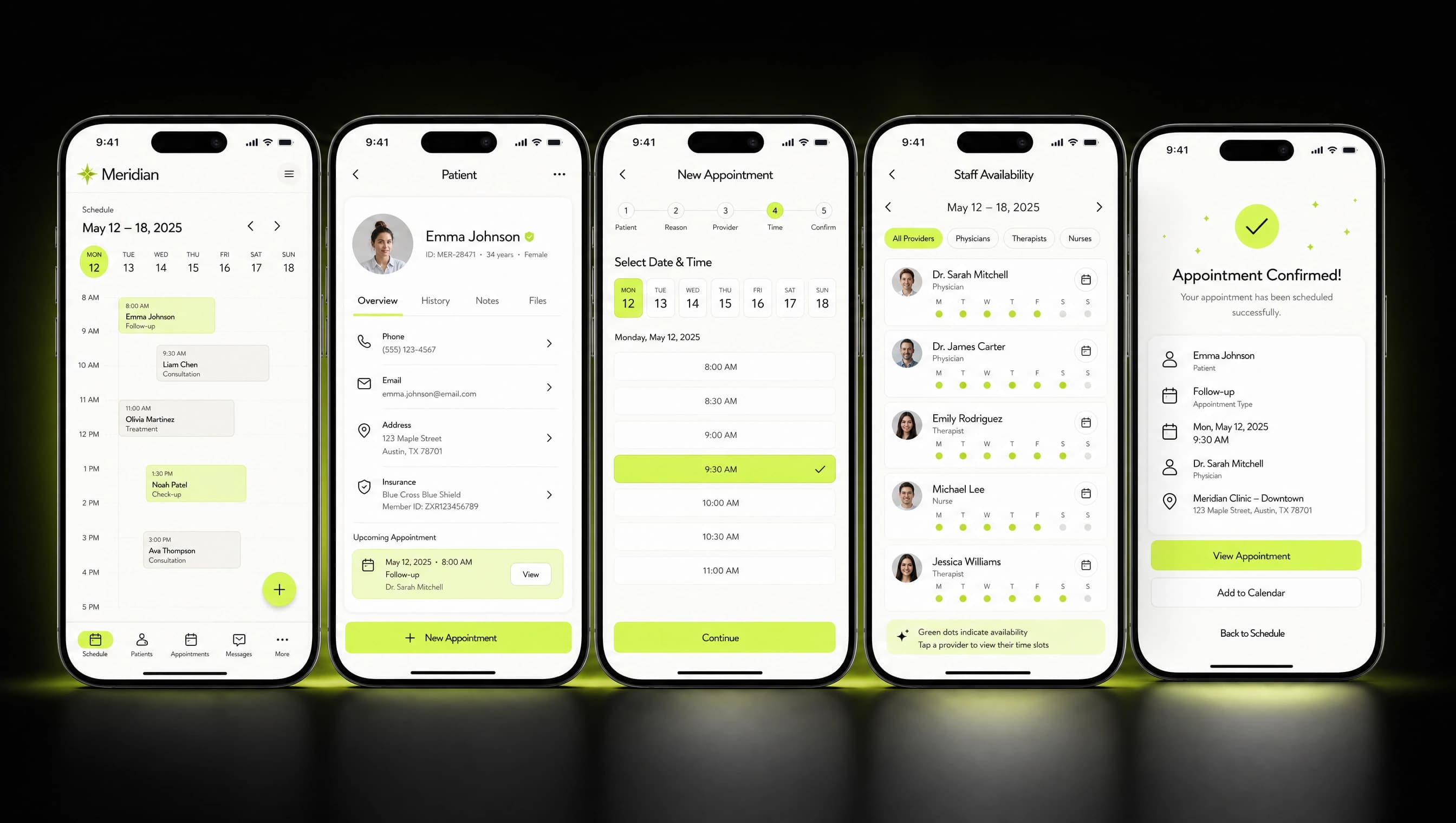 Meridian — App screens